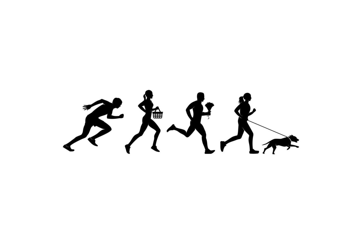 runing silhouette suitable for stickers and screen printing vector