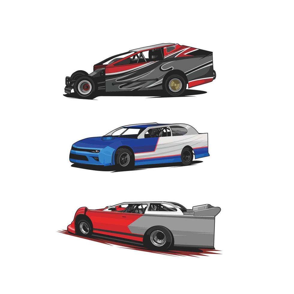 stock car racing set bundle collection vector