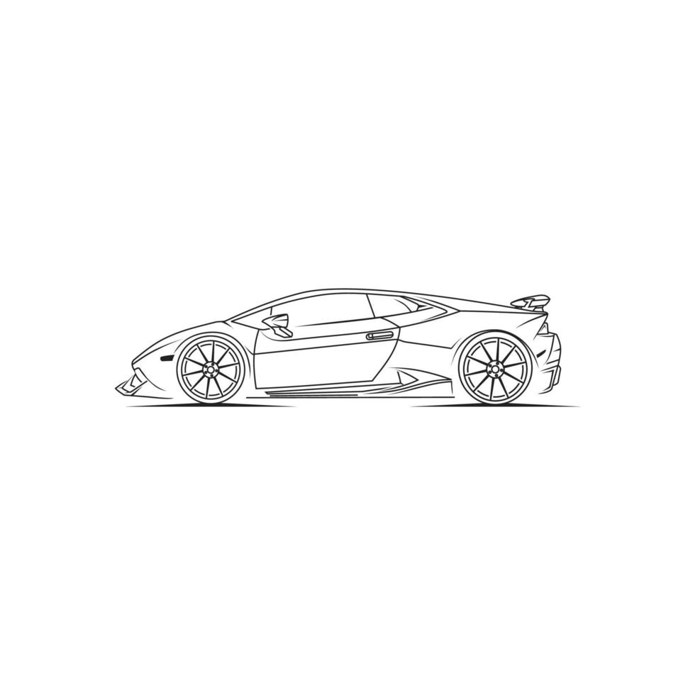 coche silueta coche coche blanco y negro lineart vector