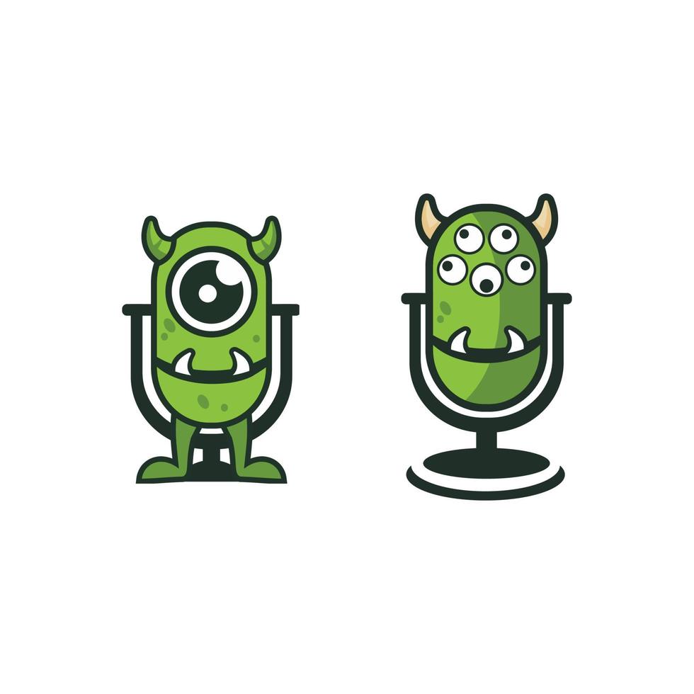 podcast moster green talk logo vector