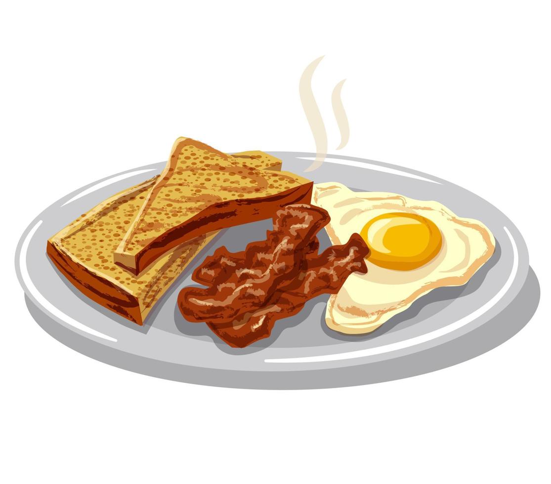 english breakfast with bacon vector