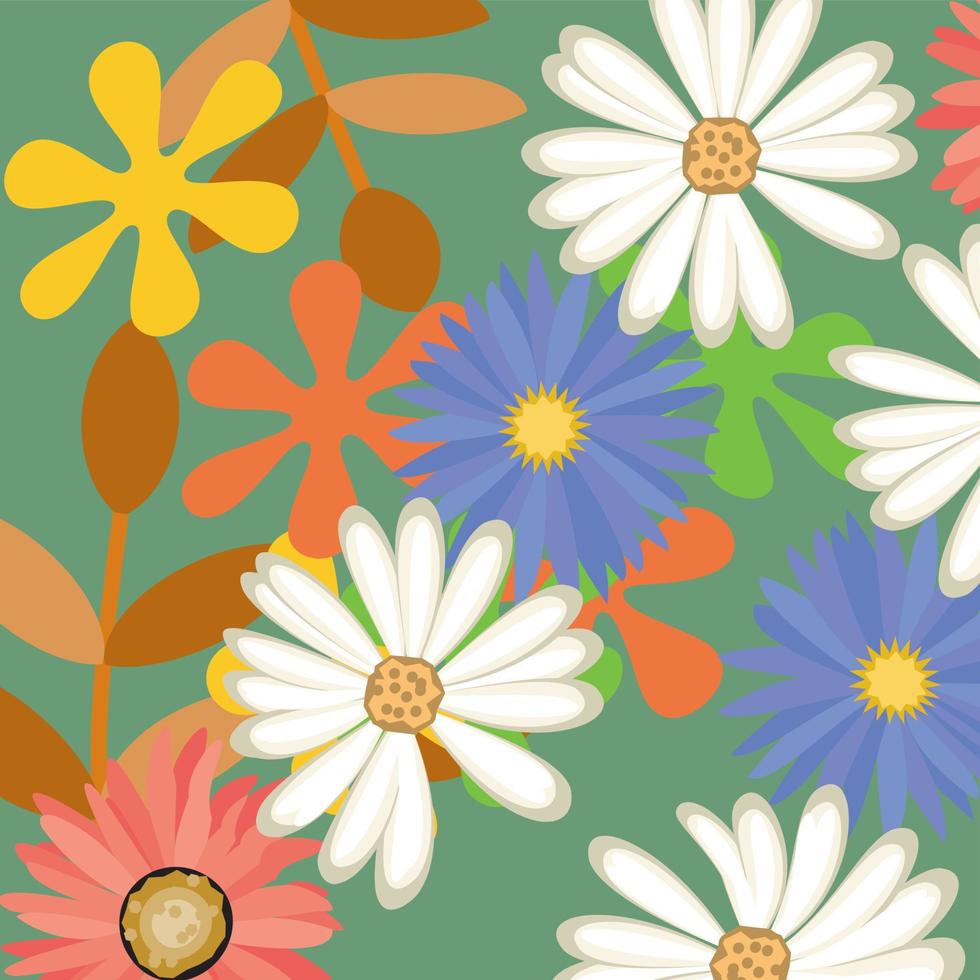 Floral design with abstract paint background vector