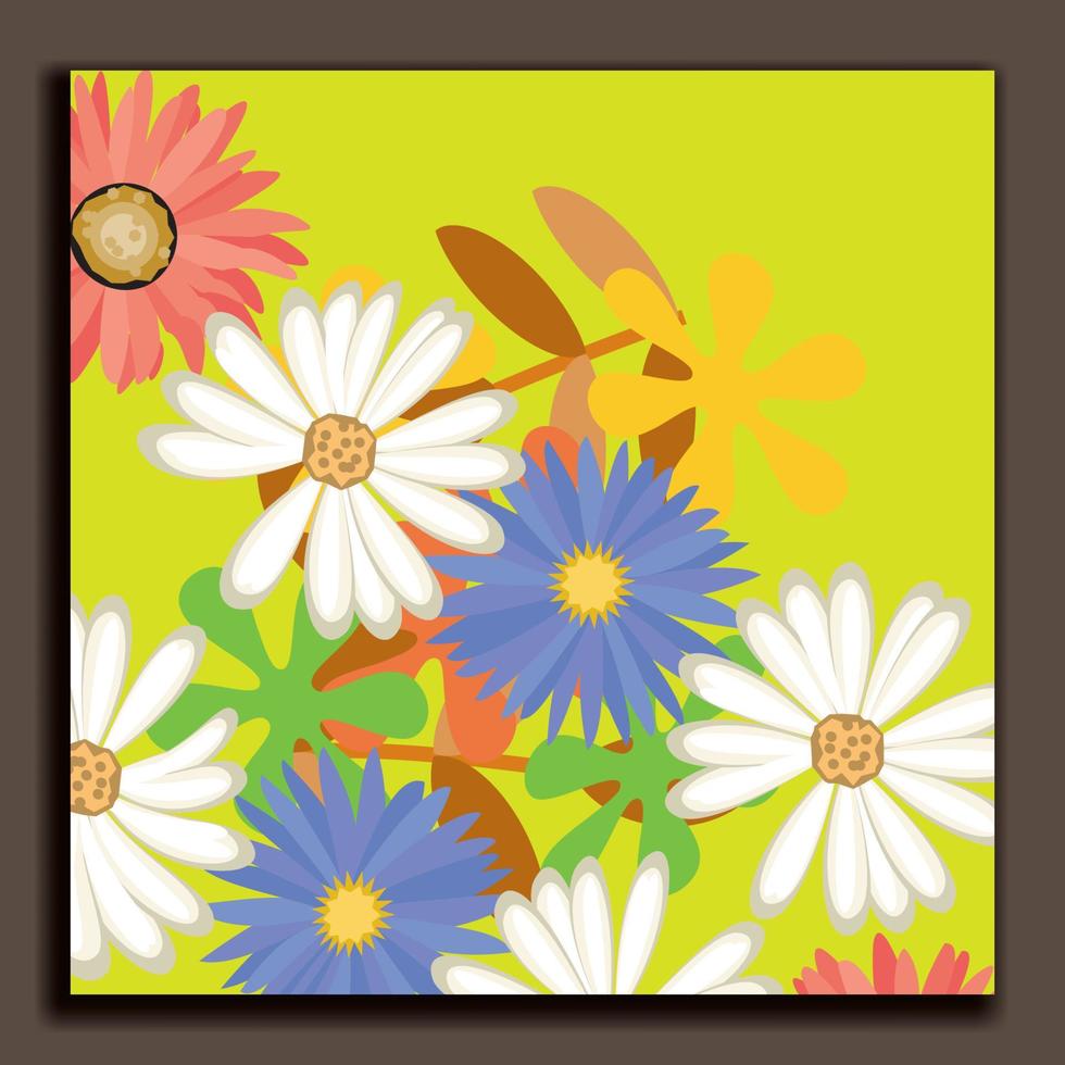 diseño floral con fondo de pintura abstracta vector