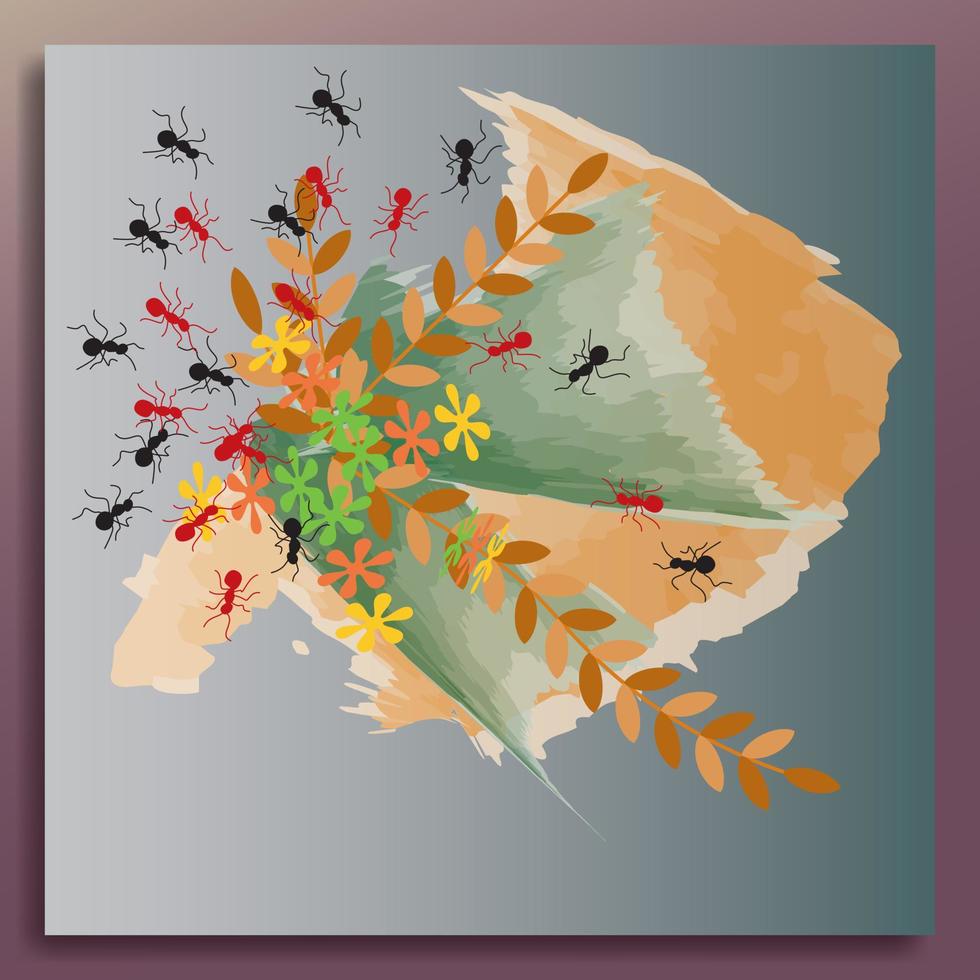 Floral design with abstract background vector