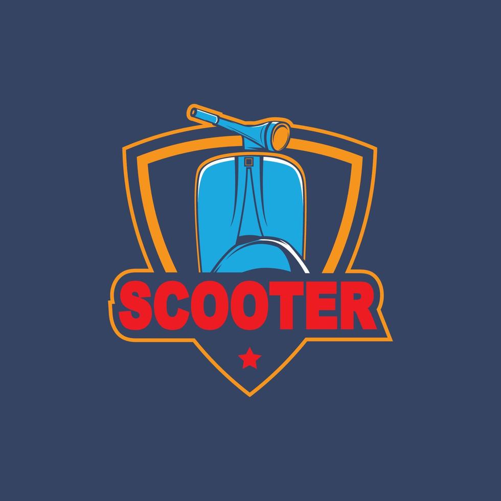 Vespa scooter logo template, Retro scooter logo vintage vector