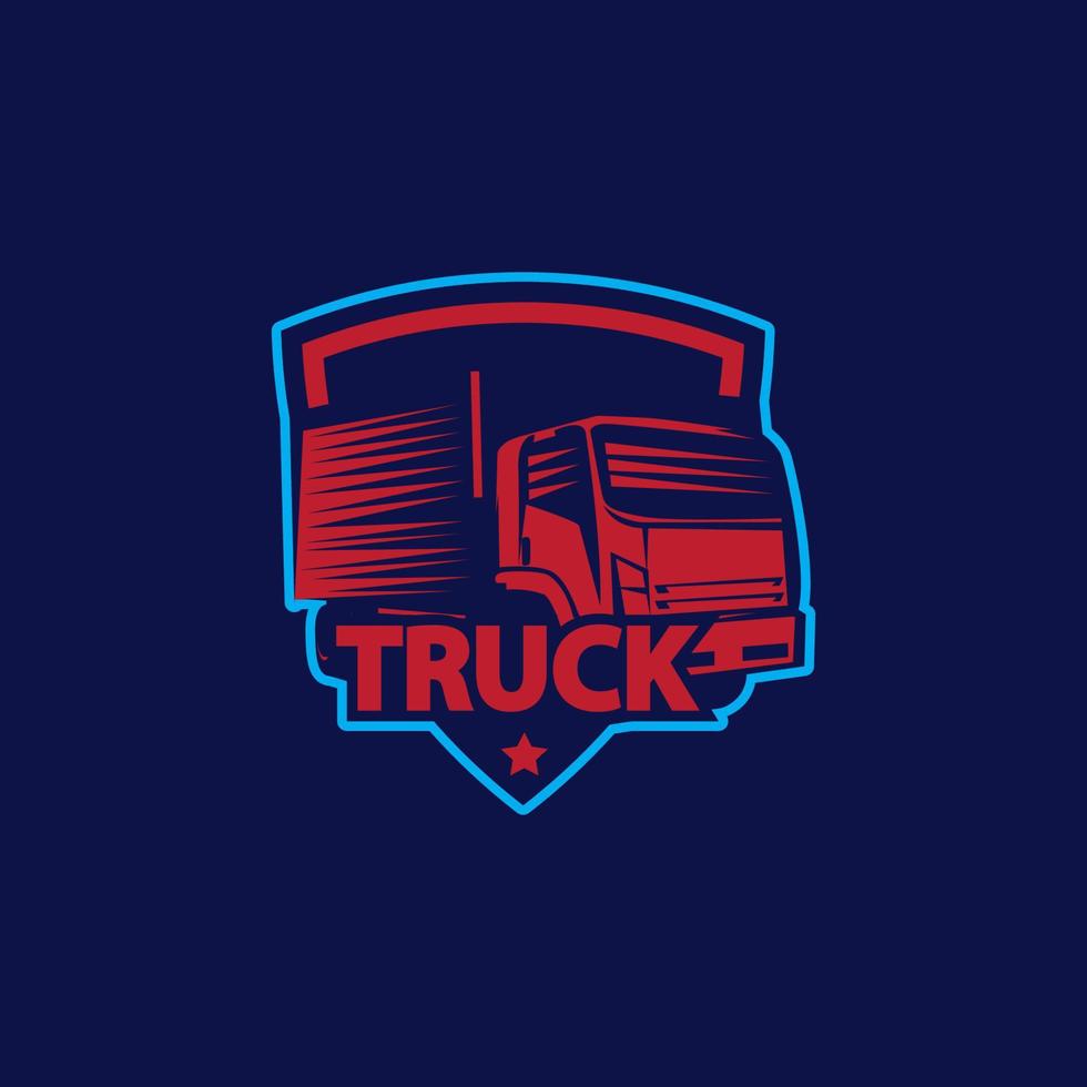 Transport truck logistic logo template vector