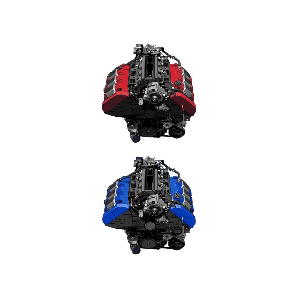 engine car vector blue and red color