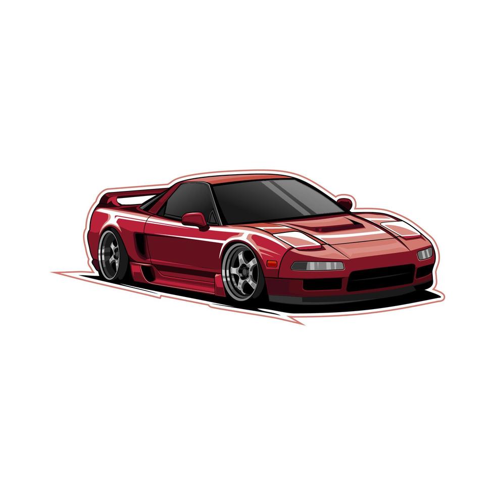 sports car drift red color vector