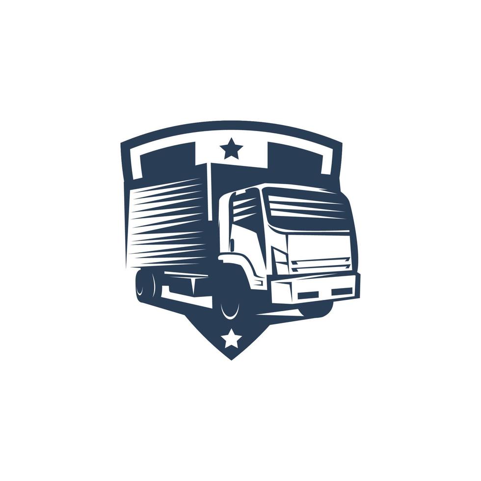 plantilla de logotipo logístico de camión de transporte vector