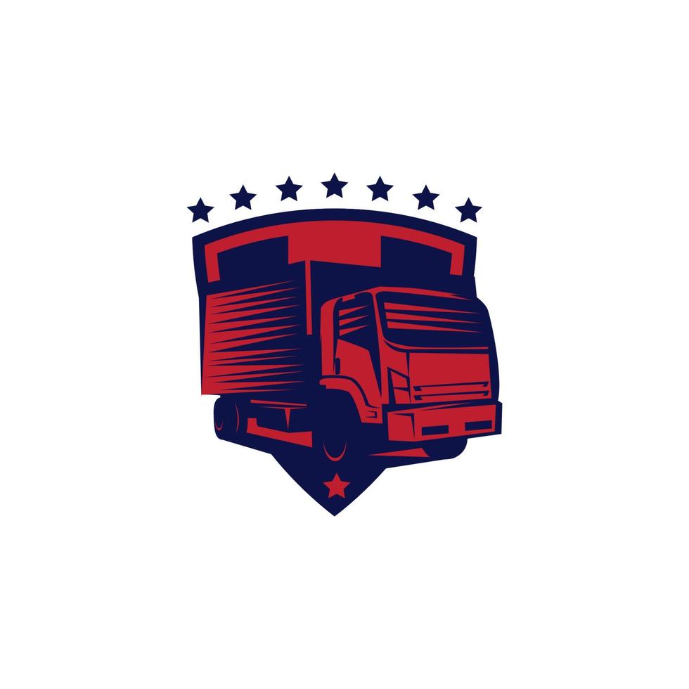 plantilla de logotipo logístico de camión de transporte vector