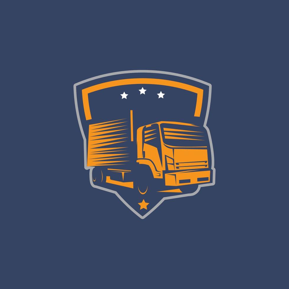 plantilla de logotipo logístico de camión de transporte vector