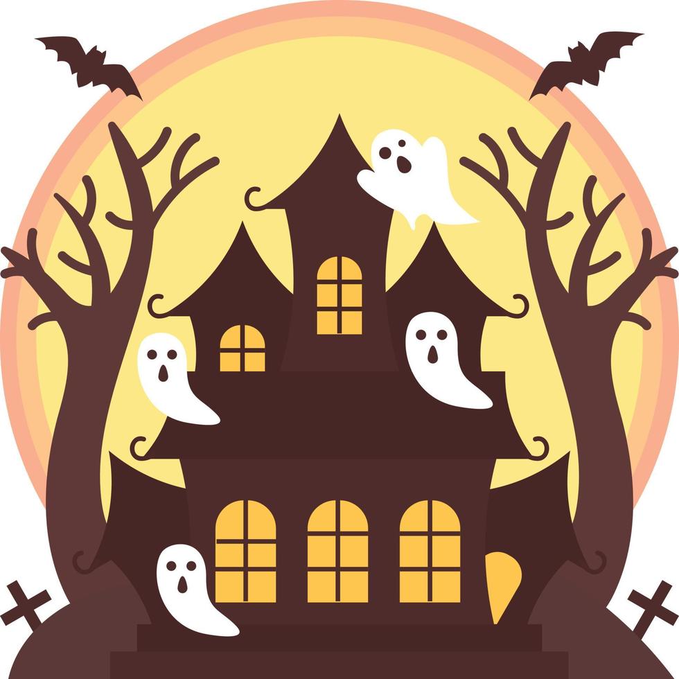 haunted house illustration vector