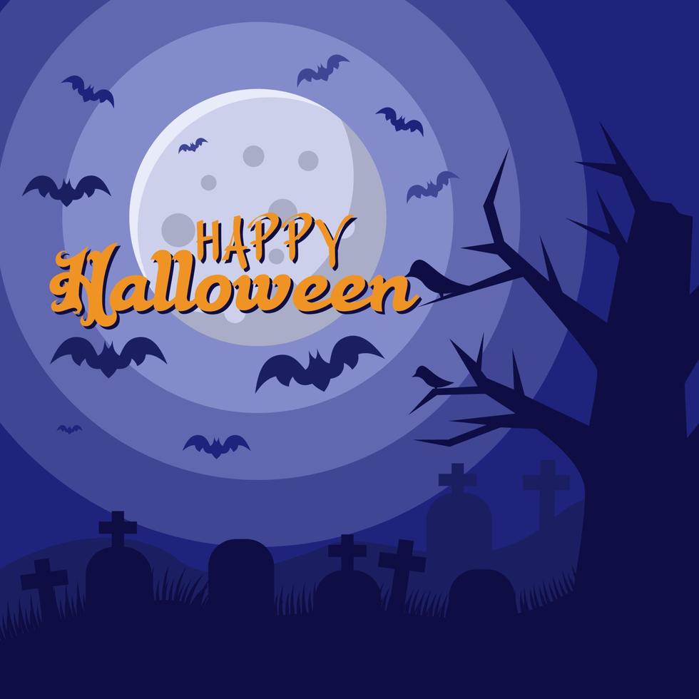 Happy Halloween square greeting banner vector