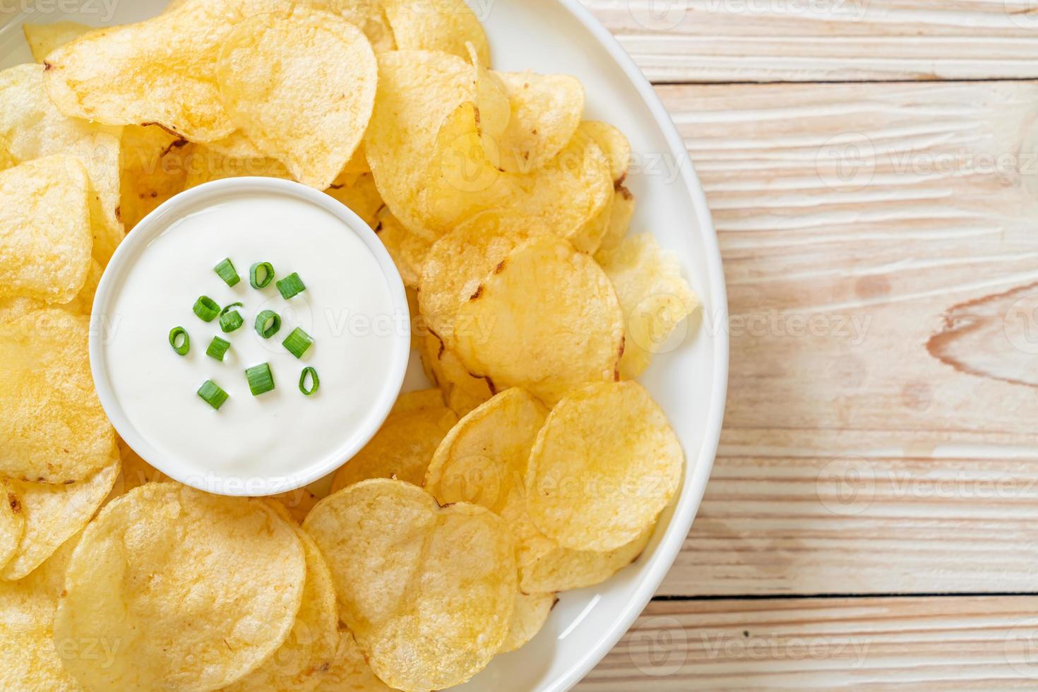 potato chips with sour cream photo