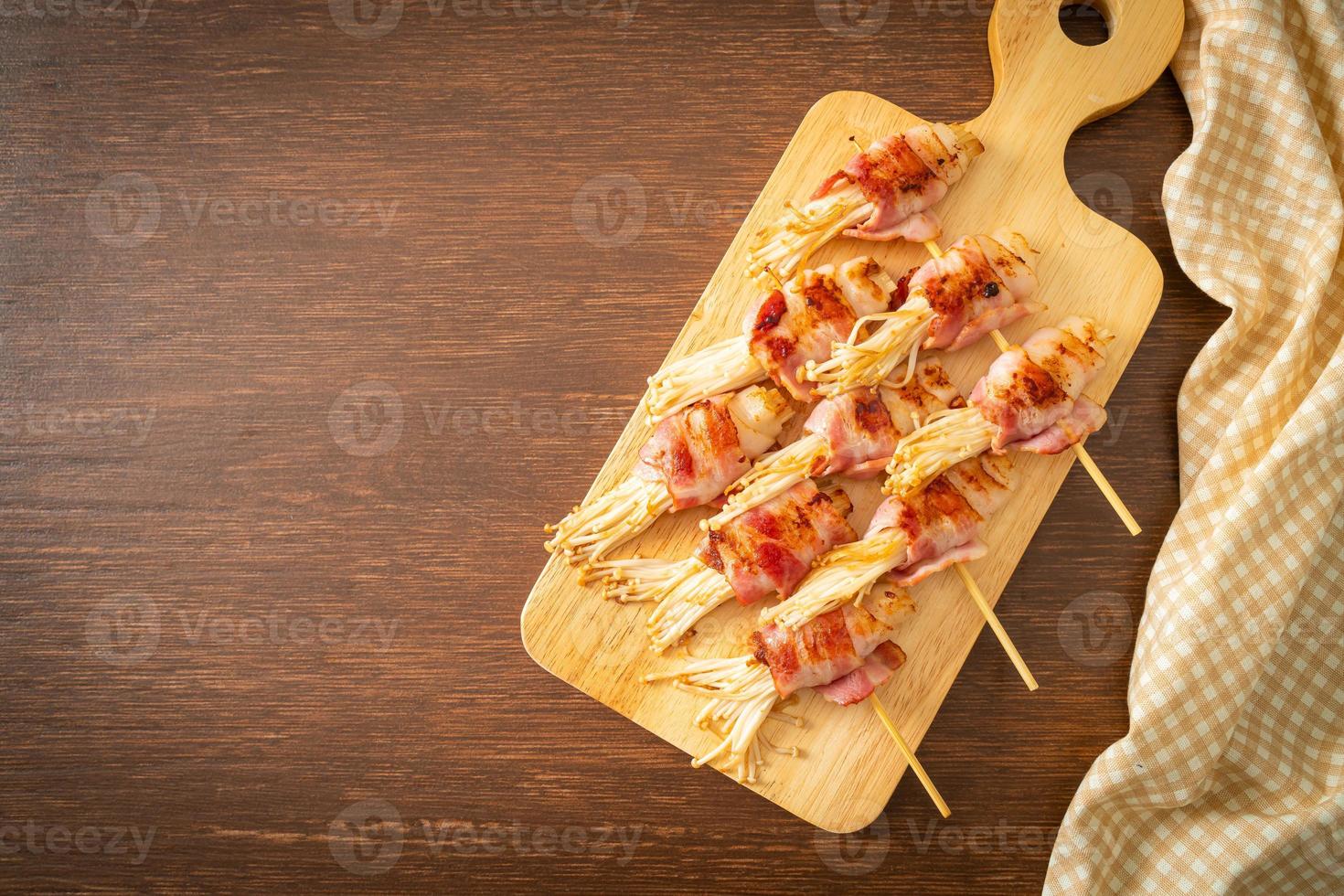 Bacon Wrapped Golden Needle Mushroom photo