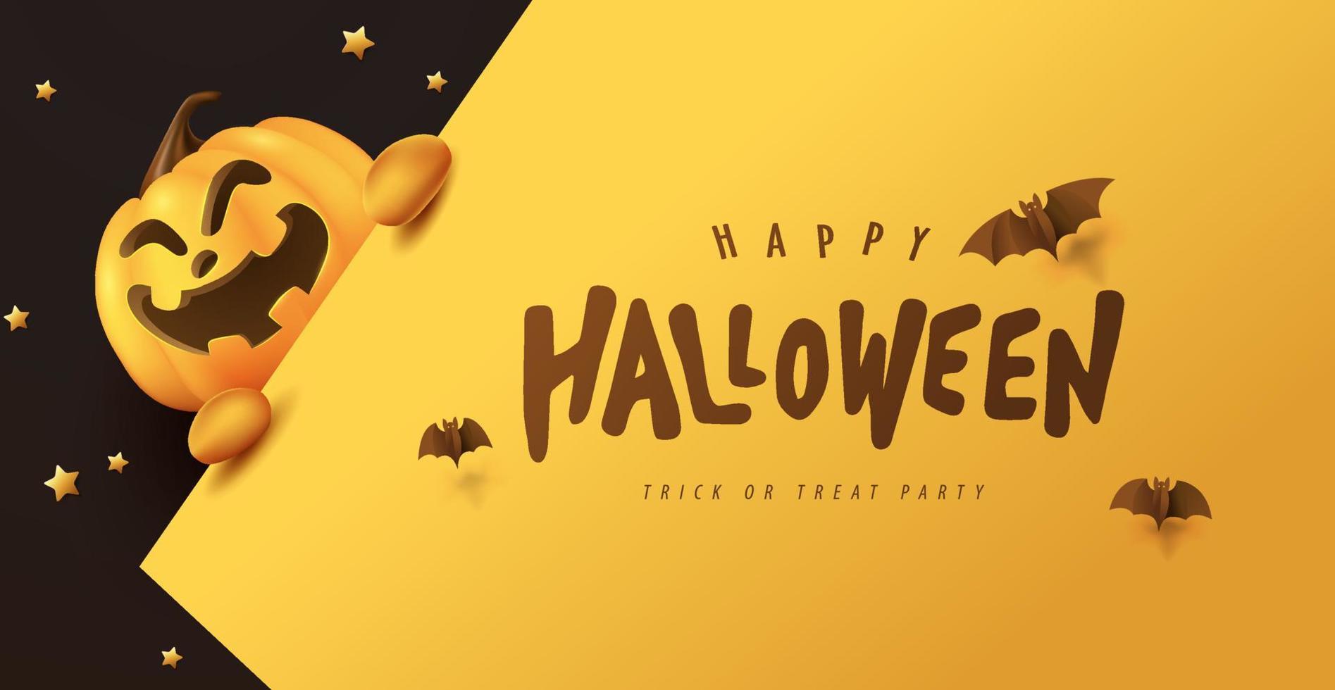 Happy Halloween banner or party invitation background vector