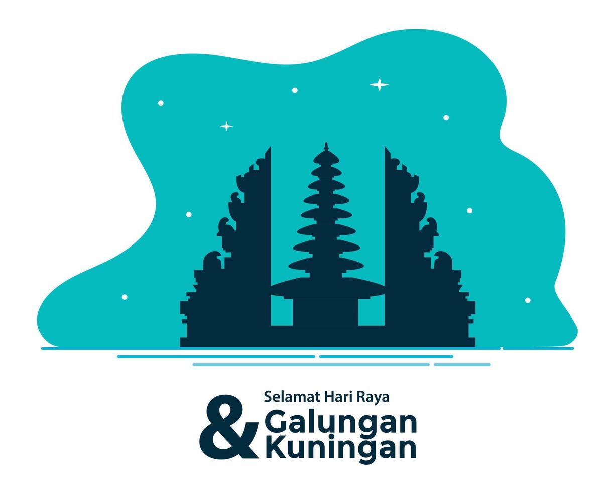 Happy Galungan Kuningan Flat Design vector