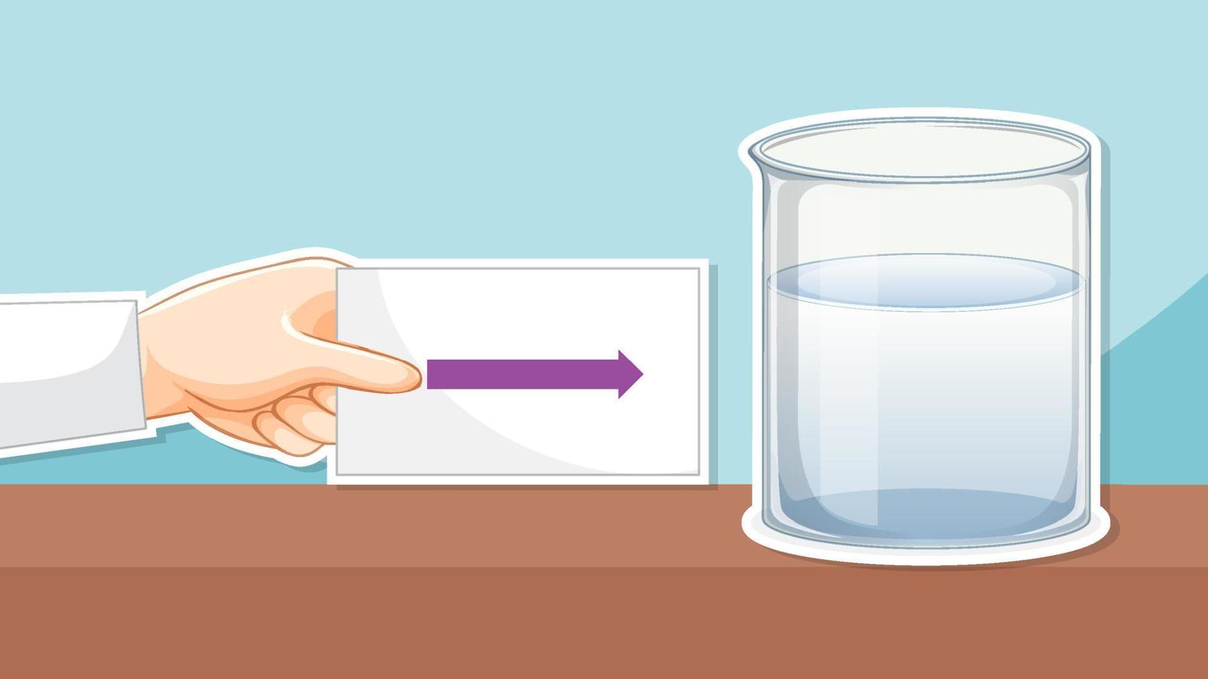 Thumbnail design with arrow paper and water beaker vector