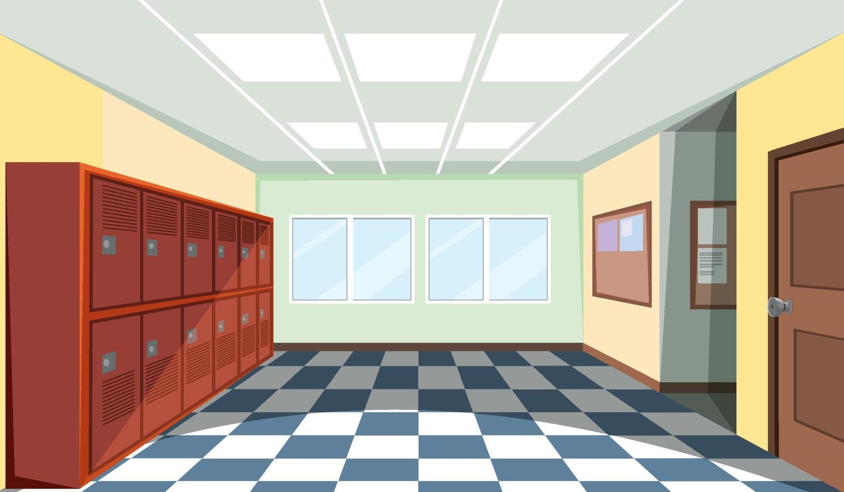 Interior of a school locker room vector