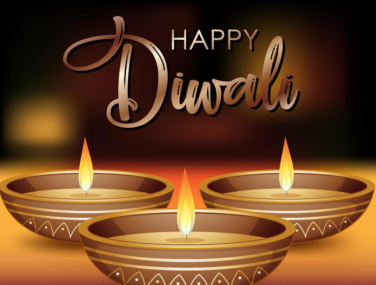 diseño de cartel feliz diwali vector