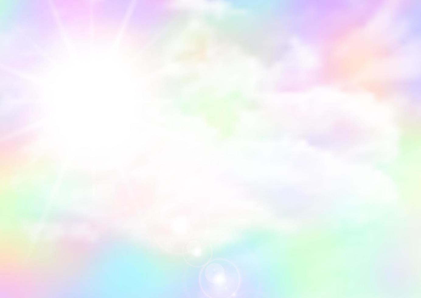 rainbow sky with sunburst vector