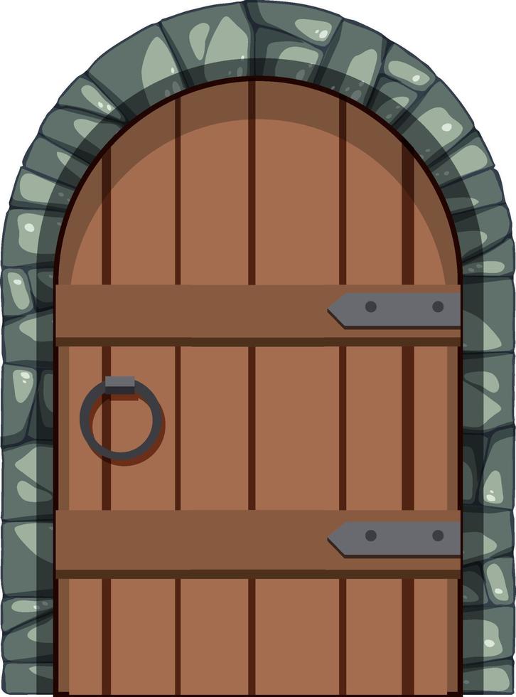 puerta antigua estilo medieval vector