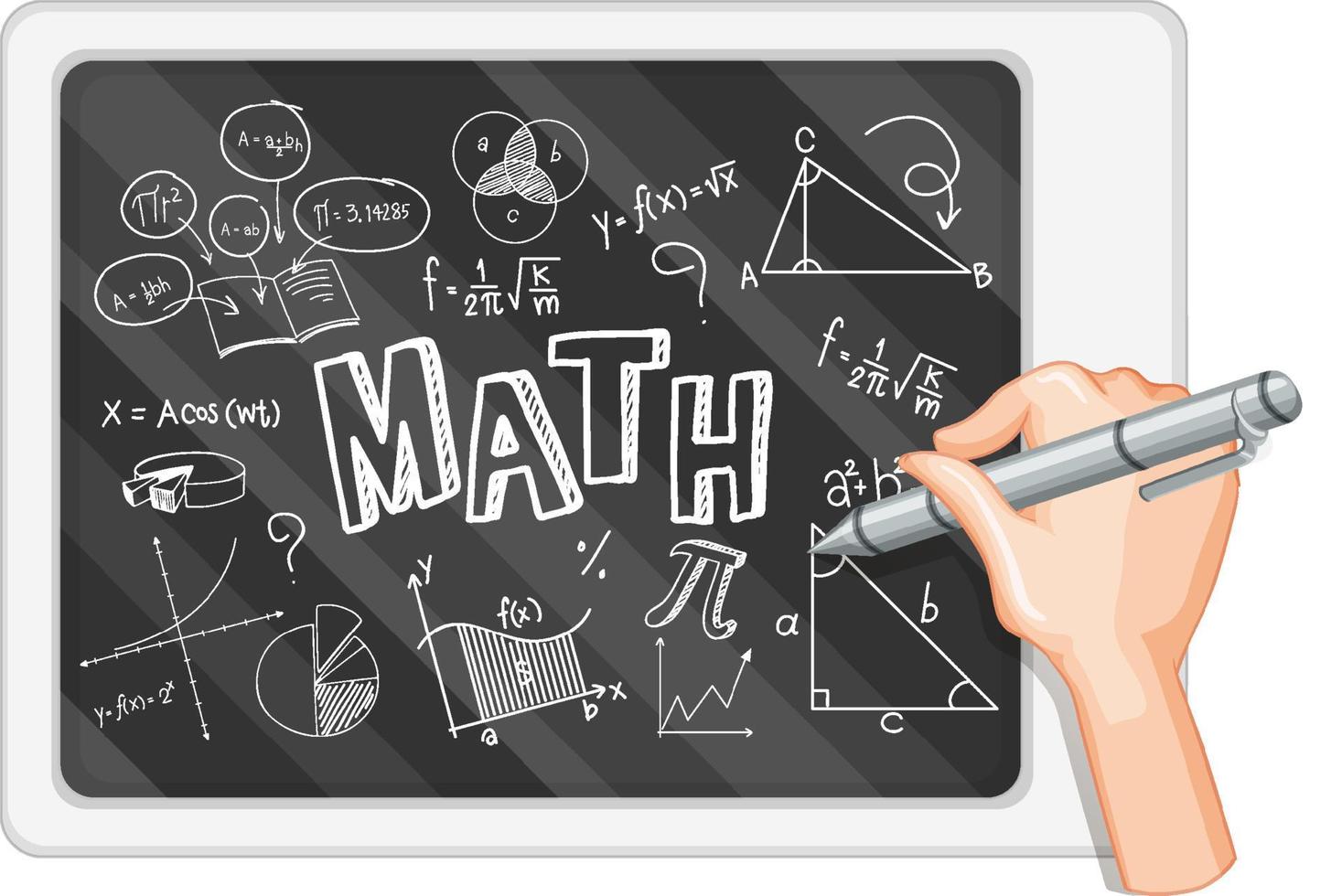 Fórmula matemática de escritura a mano en la pizarra vector