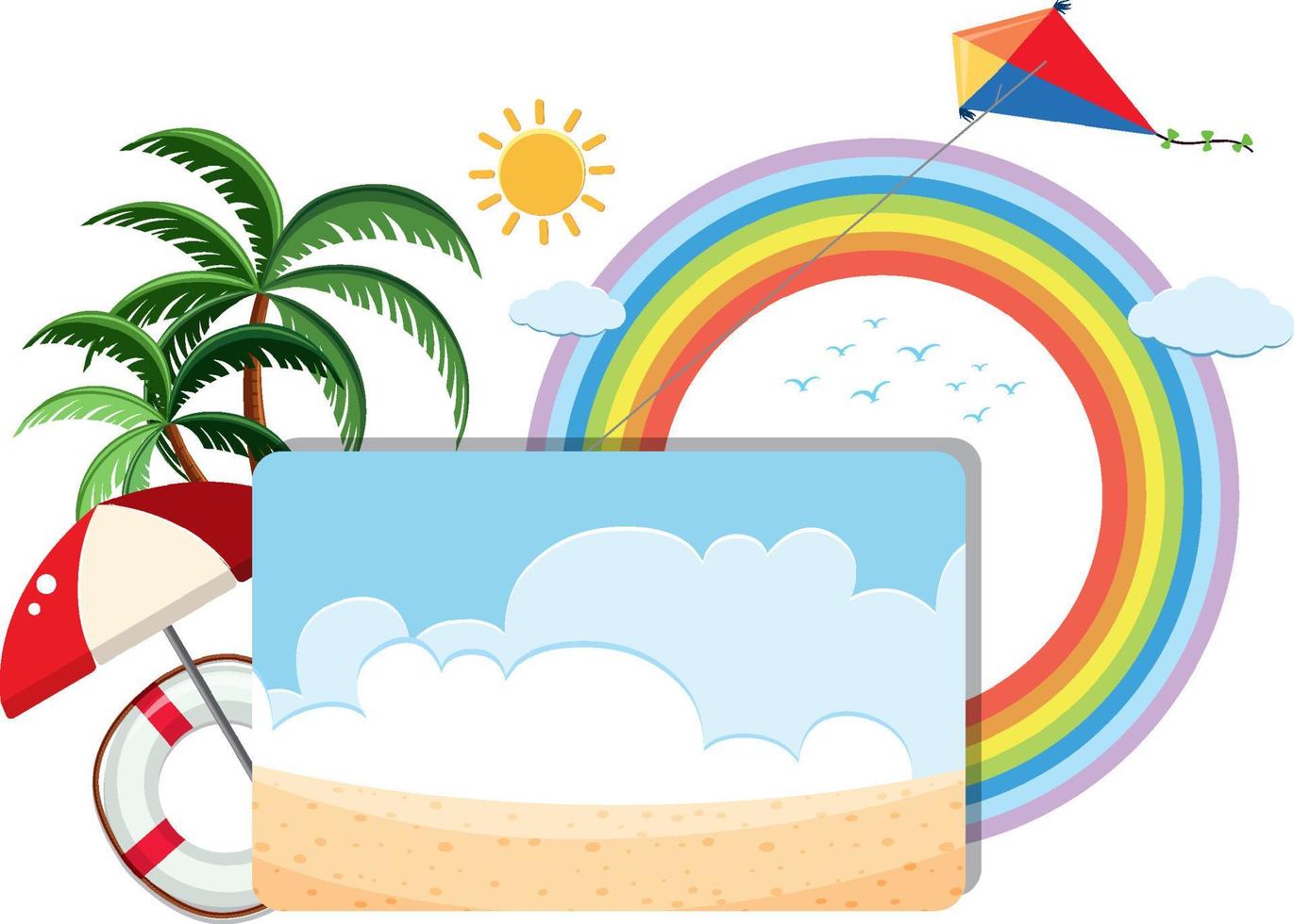 Summer theme banner template vector