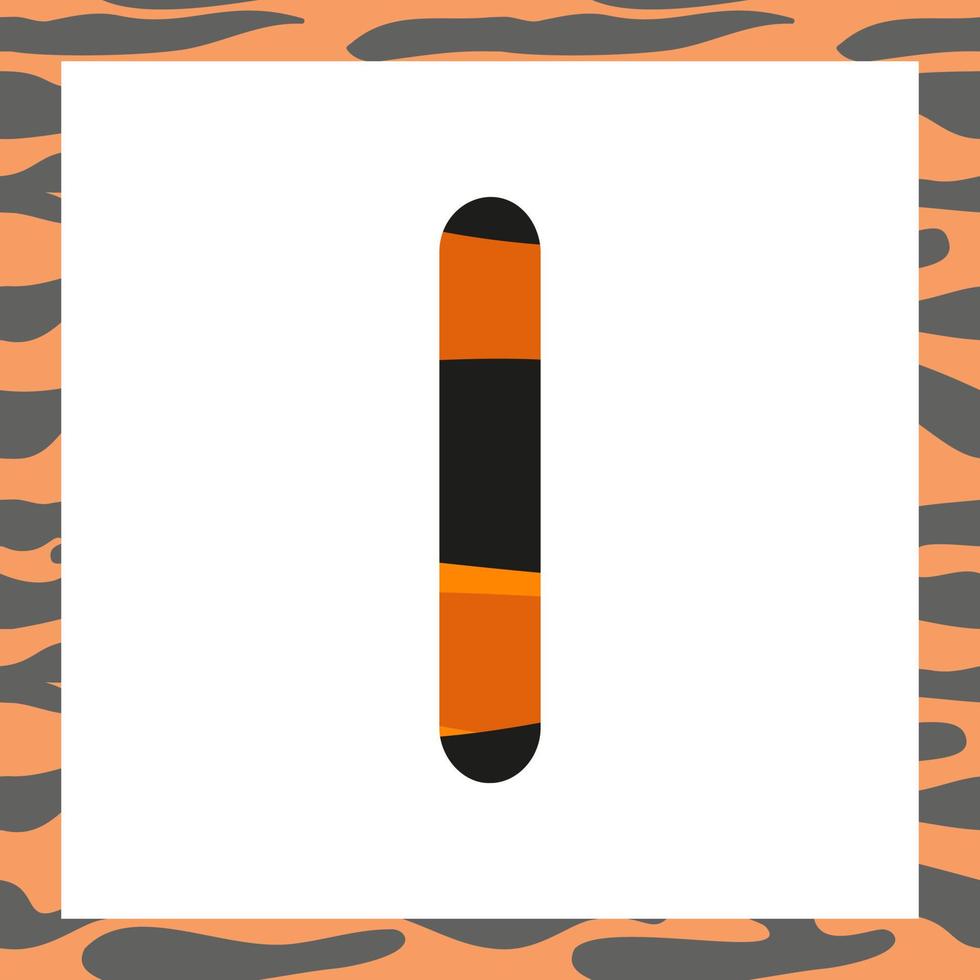 Letter I with tiger pattern vector