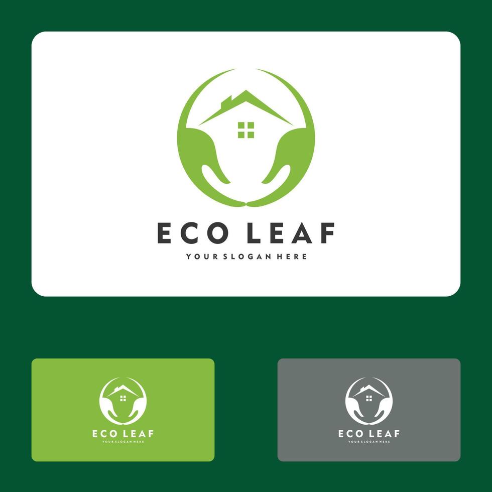 Home leaf, Green house, Eco house logo vector icon illustration design