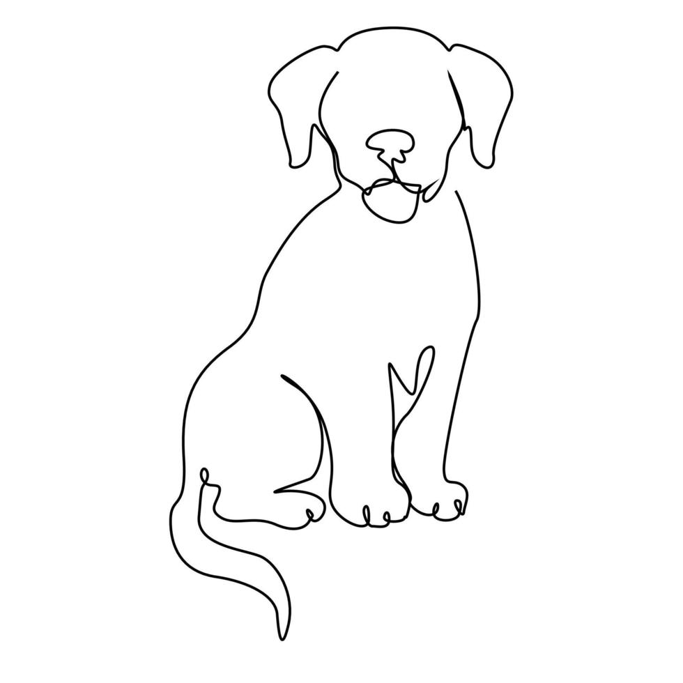 dibujo de línea continua de lindo perro 3560559 Vector en Vecteezy