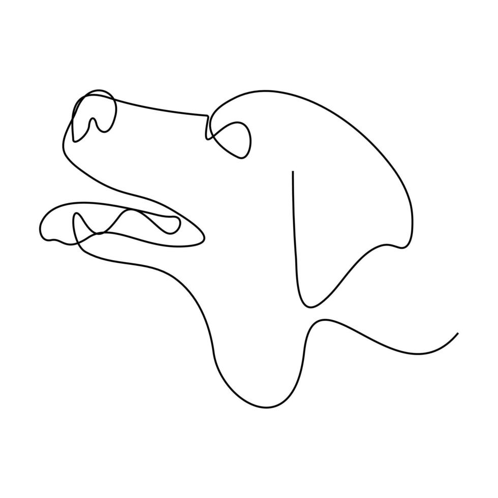 continuous line drawing of cute dog vector