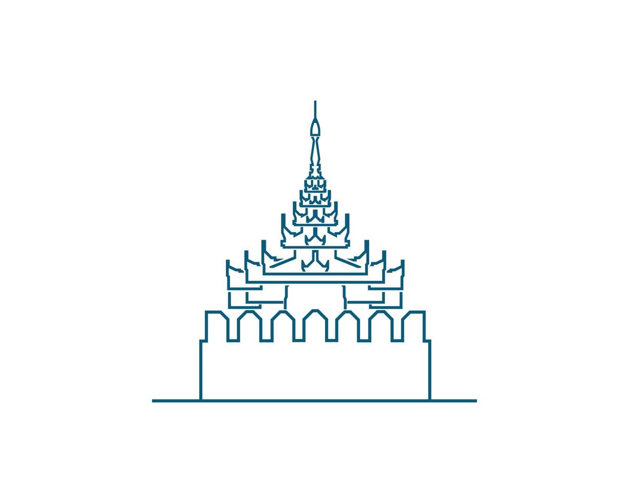 Mandalay Pagodas and Temples vector