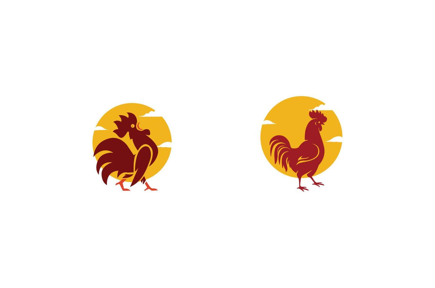 modern rooster logo design vector