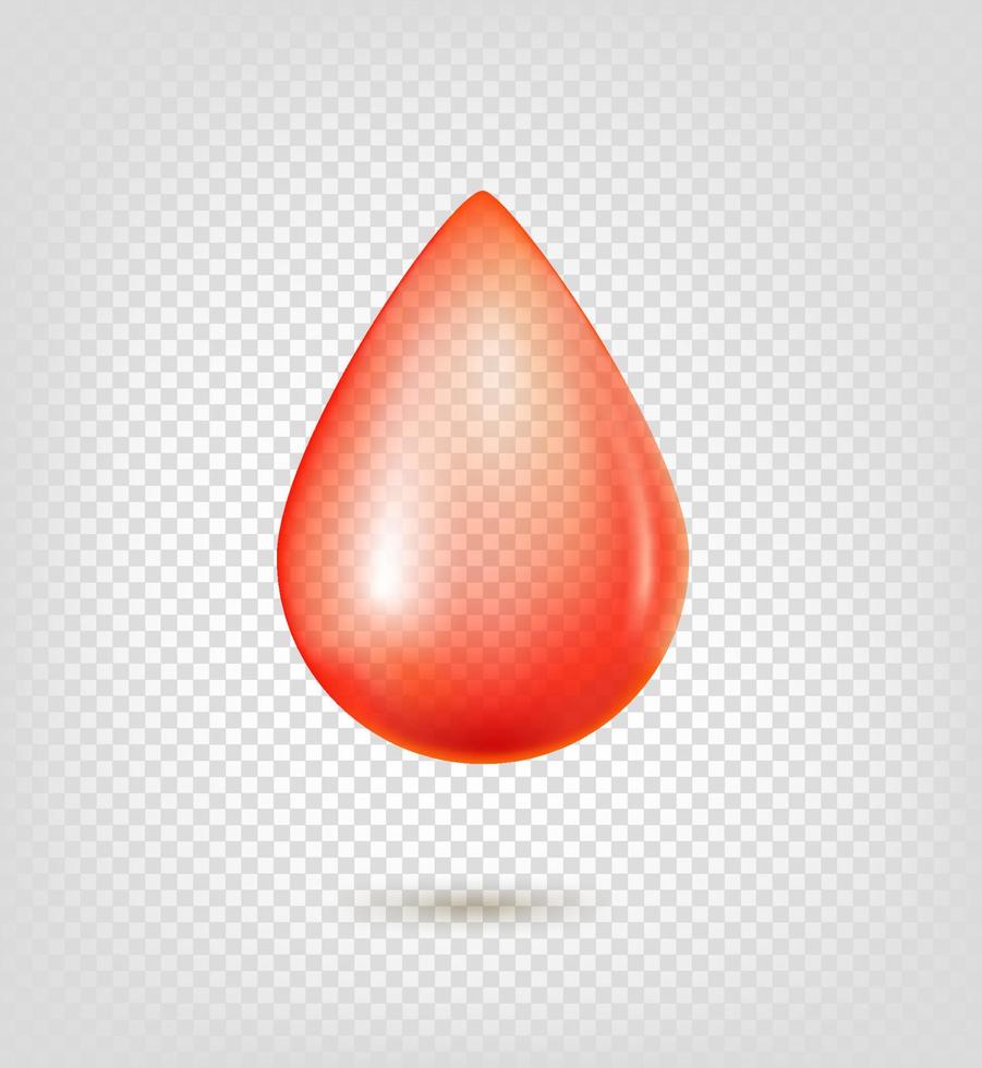 Red drop of the blood isolated vector