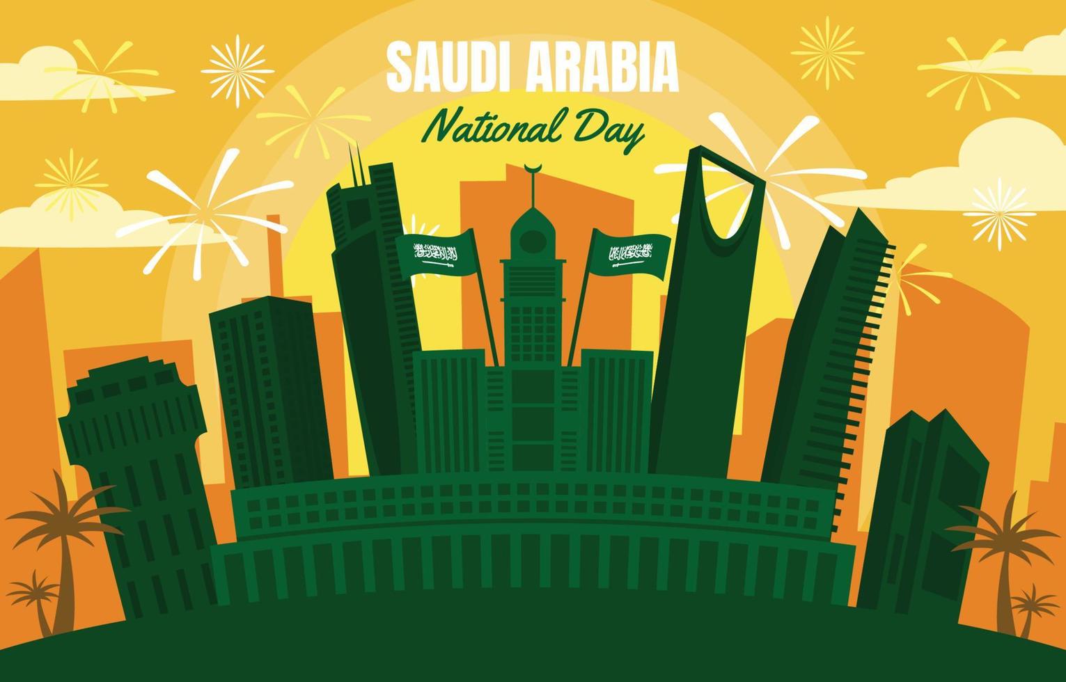 dia nacional de arabia saudita vector