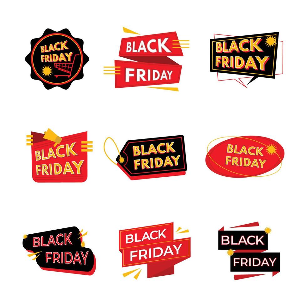 Black Friday Sticker Set vector