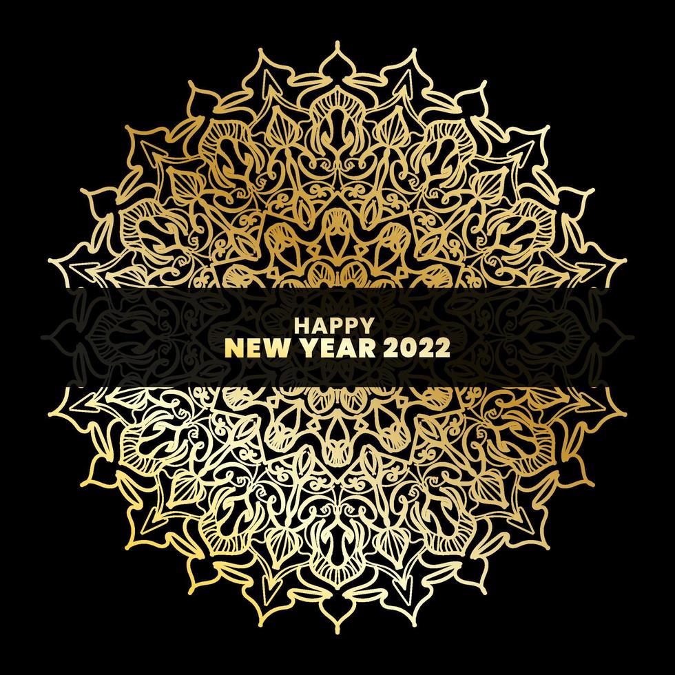 Happy New Year With Luxury Mandala vector