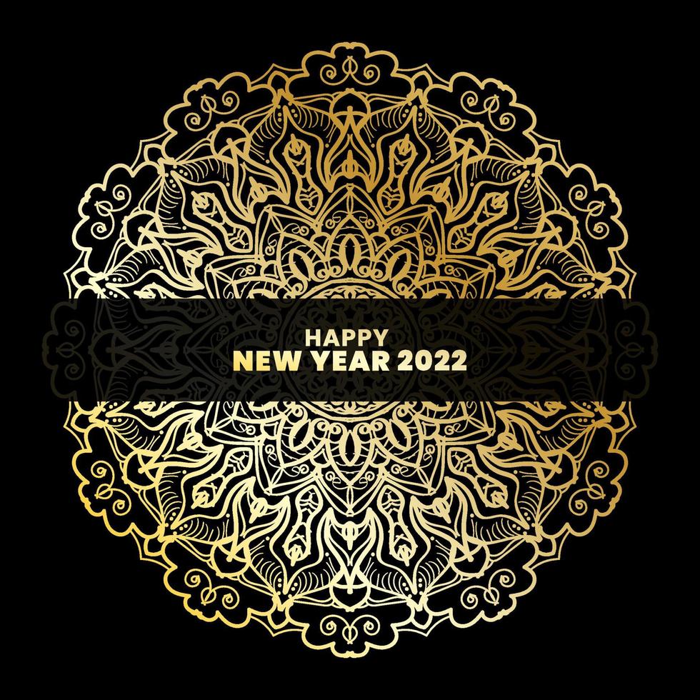 Happy New Year With Luxury Mandala vector