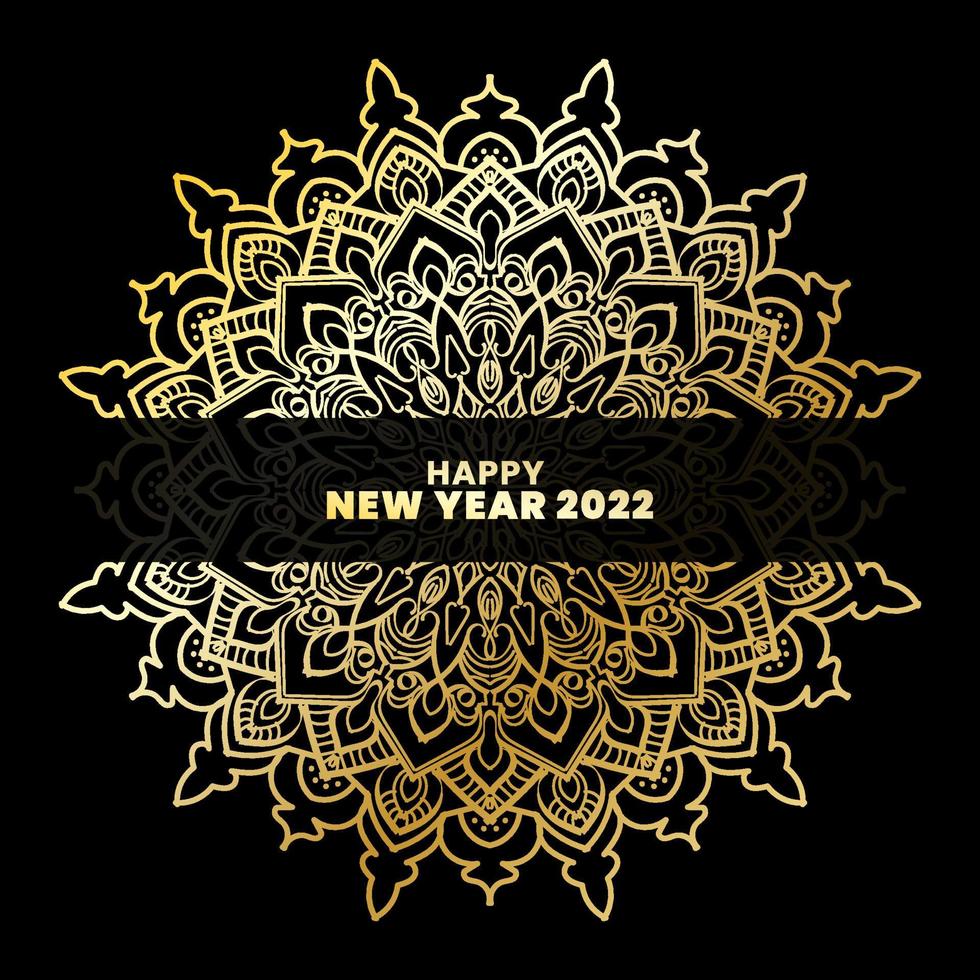 Happy New Year With Luxury Mandala vector