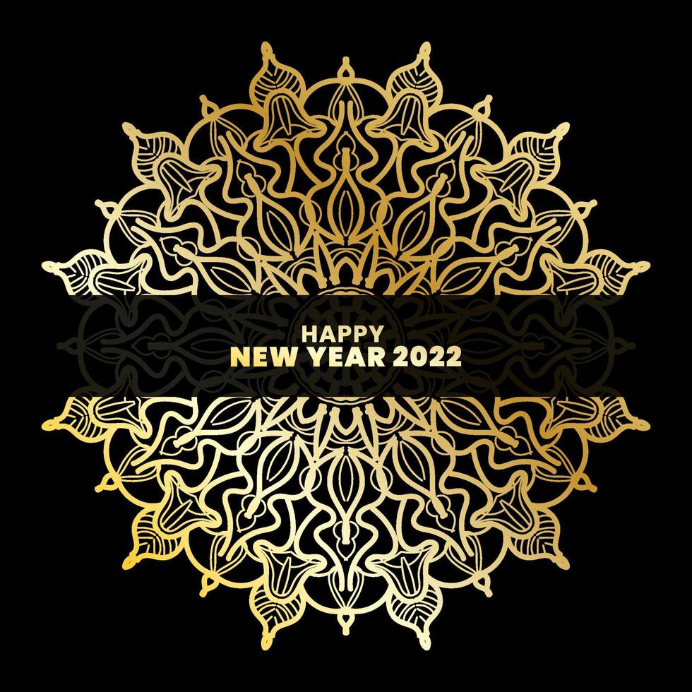 Happy New Year With Luxury Mandala vector