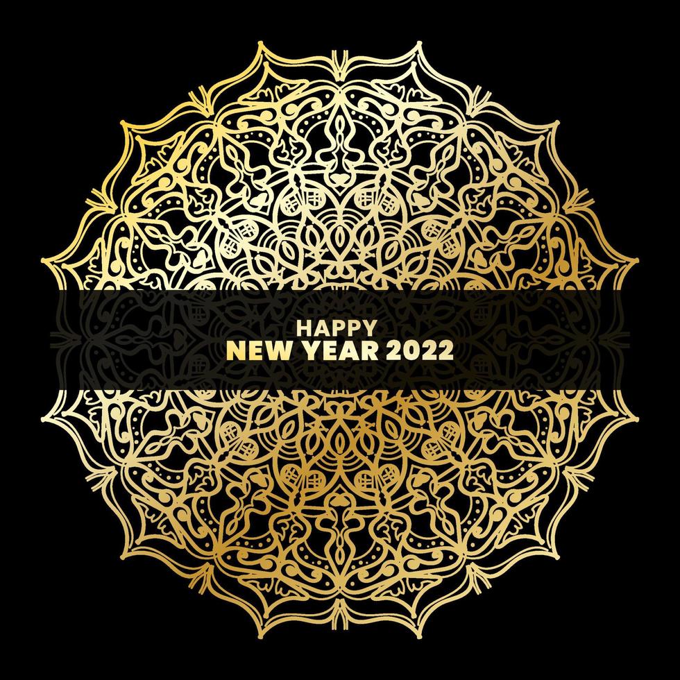 Happy New Year With Luxury Mandala vector