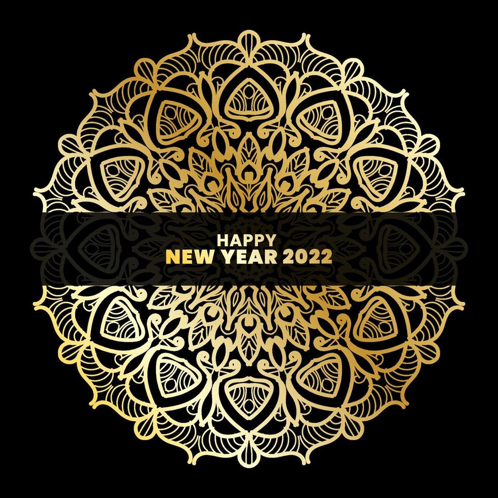 Happy New Year With Luxury Mandala vector