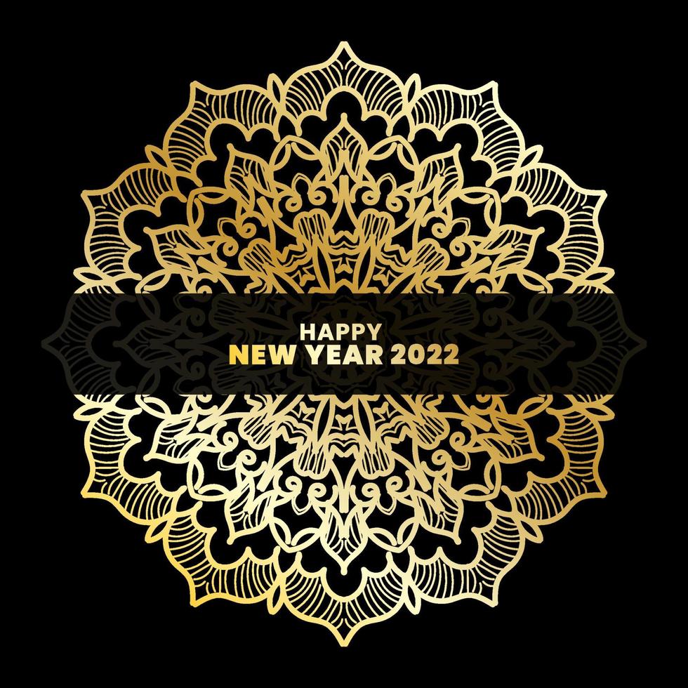 Happy New Year With Luxury Mandala vector