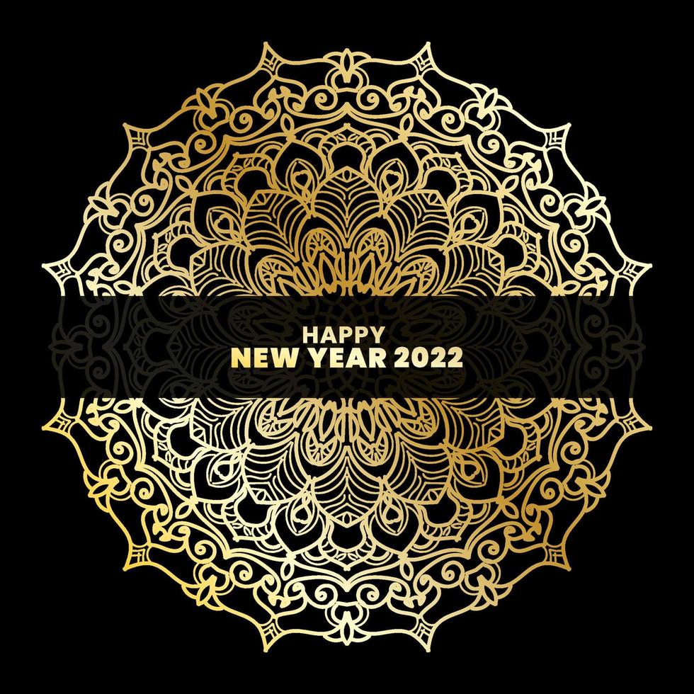 Happy New Year With Luxury Mandala vector