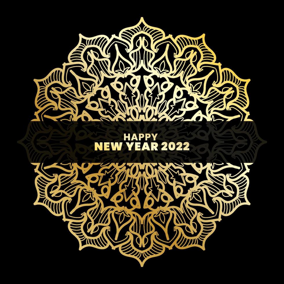 Happy New Year With Luxury Mandala vector
