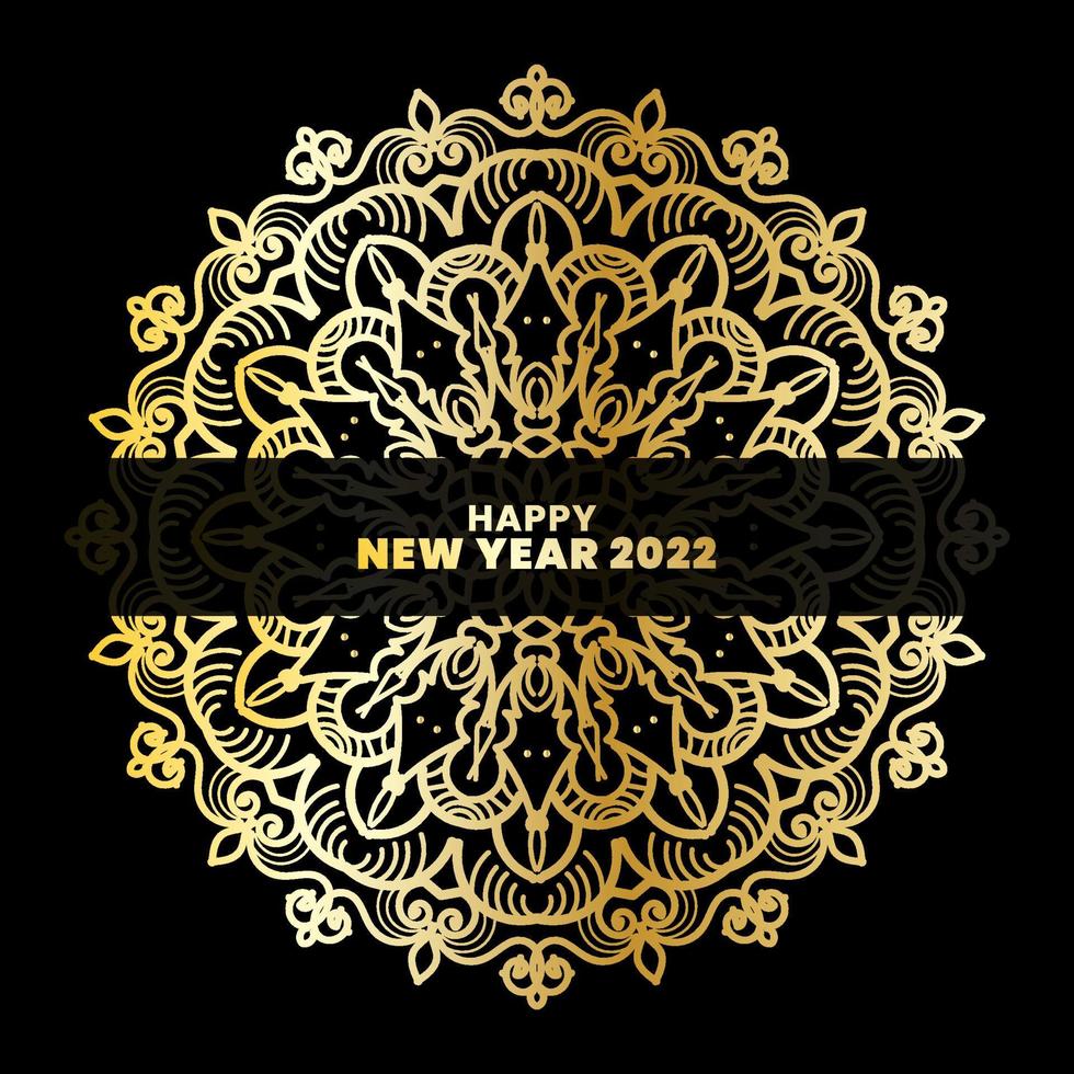 Happy New Year With Luxury Mandala vector