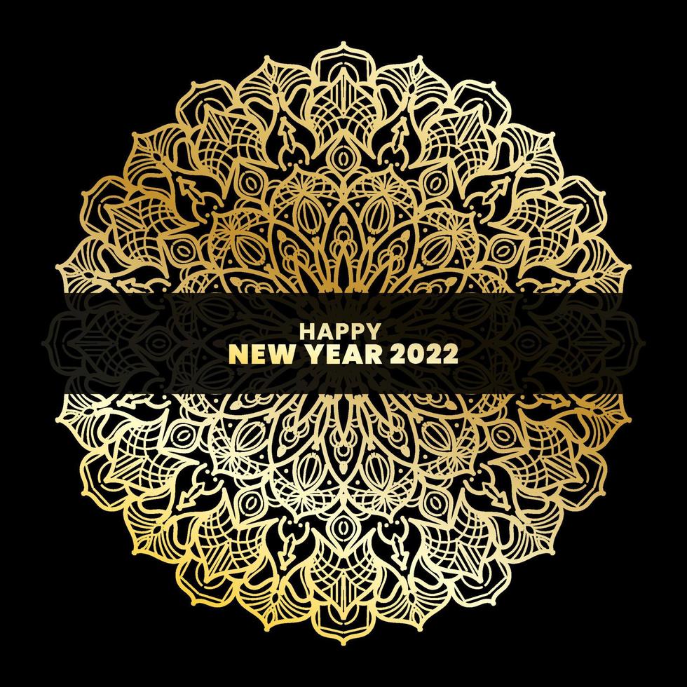 Happy New Year With Luxury Mandala vector