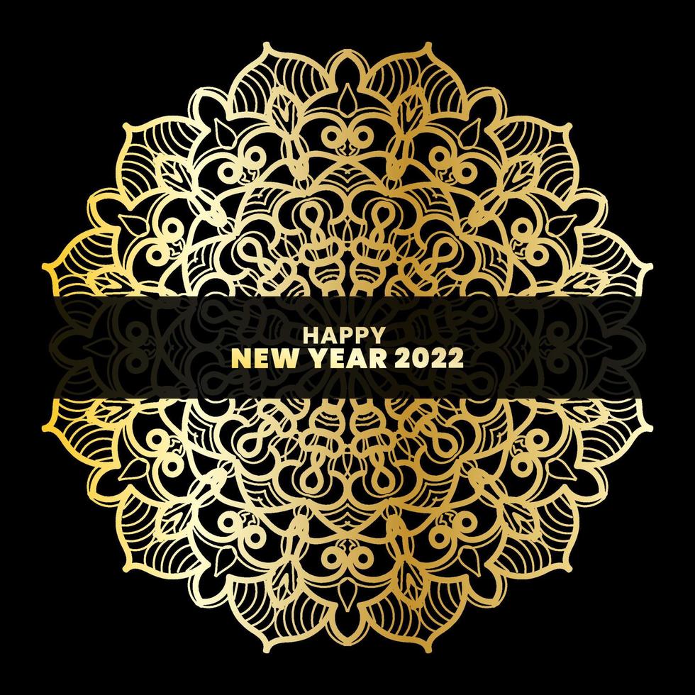 Happy New Year With Luxury Mandala vector