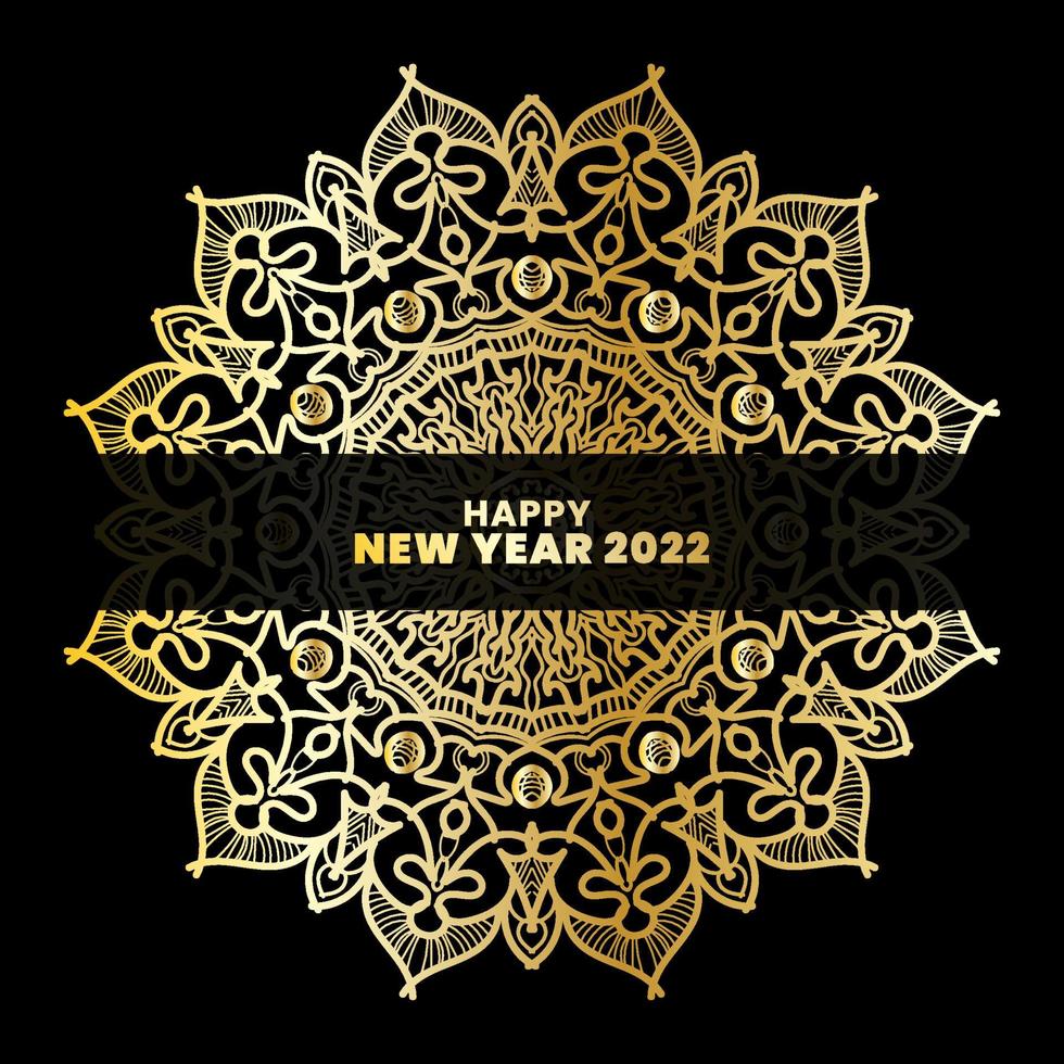 Happy New Year With Luxury Mandala vector